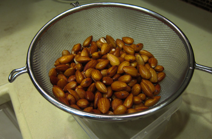 drain almonds