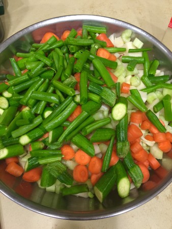 chopped veggies